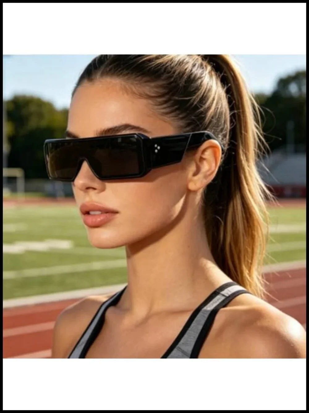 Futuristic Alien Style Small Sunglasses for Women Men UV Protection Glossy Frame